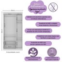 Ver imagem 3 de Guarda-roupa Infantil 92cm com Vidro 3 Portas e 2 Gavetas Pirulito Multimóveis Mp4467 Branco-