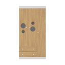 Ver imagem 7 de Guarda-roupa Infantil 92cm com Vidro 3 Portas e 2 Gavetas Pirulito Multimóveis Mp4467 Branco-