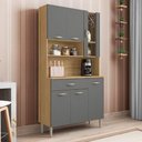 Ver imagem 5 de Armário de Cozinha Compacta 90cm Bruna K02 Freijó-gris - Mpozenato