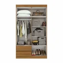 Ver imagem 2 de Guarda-Roupa solteiro 4 portas 2 gavetas Zeus - Lopas - Amendoa Clean/Off White