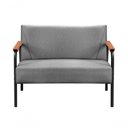 Ver imagem 2 de Sofá Jade 2 Lugares 108cm Cinza Linho Fixo Contemporâneo Bella Decor