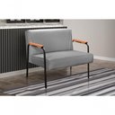 Ver imagem 5 de Sofá Jade 2 Lugares 108cm Cinza Linho Fixo Contemporâneo Bella Decor