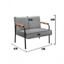 Ver imagem 3 de Sofá Jade 2 Lugares 108cm Cinza Linho Fixo Contemporâneo Bella Decor