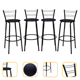 Kit 4 Banquetas para Balcão Bancada Cozinha Bistrô Ilhas Gourmet Bares Banco Flórida Preta - 1