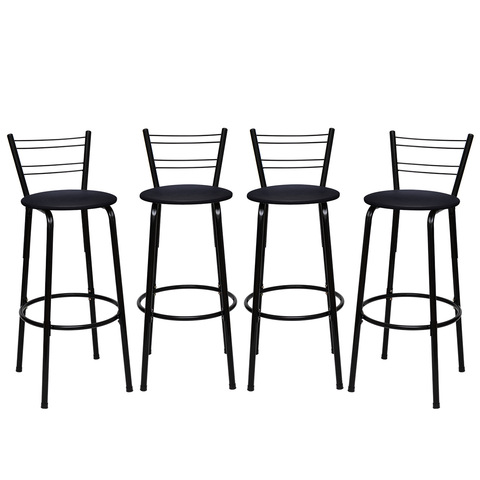 Kit 4 Banquetas para Balcão Bancada Cozinha Bistrô Ilhas Gourmet Bares Banco Flórida Preta