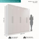 Ver imagem 3 de Guarda-roupa Casal 6 Portas 3 Gavetas Espanha - Mais Móveis Neve