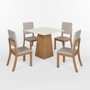 Ver imagem 2 de Conjunto Sala Jantar Mesa Dora Tampo 100% MDF 4 Cadeiras 100% Pintada Milla Henn