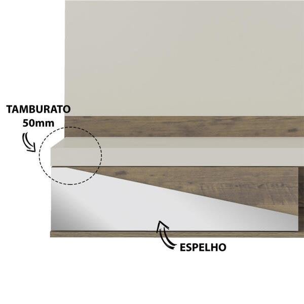 Painel para TV Mônaco até 65 Polegadas - Off White/Pinho - Artely - 4