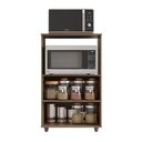 Ver imagem 4 de Balcão Madeira Móvel Armário Multiuso Organizador Cozinha Micro-ondas Forno Elétrico Pequeno Ta