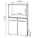 Ver imagem 2 de Balcão Madeira Móvel Armário Multiuso Organizador Cozinha Micro-ondas Forno Elétrico Pequeno Ta