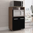 Ver imagem 3 de Balcão Madeira Móvel Armário Multiuso Organizador Cozinha Micro-ondas Forno Elétrico Pequeno Ta