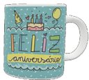 Ver imagem 1 de Caneca FELIZ ANIVERSÁRIO