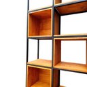 Ver imagem 4 de Estante Industrial com 5 Prateleiras e 5 Nichos - Ferro em Preto Eletrostático e Madeira Pinus Tonal