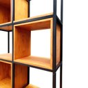 Ver imagem 5 de Estante Industrial com 5 Prateleiras e 5 Nichos - Ferro em Preto Eletrostático e Madeira Pinus Tonal