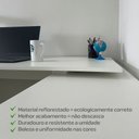 Ver imagem 7 de Escrivaninha Mesa Escritório Ergonômica e Atemporal em L com para Armazenamento Nero 8 Nichos 135cm Branca