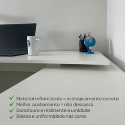 Escrivaninha Mesa Escritório Ergonômica e Atemporal em L com para Armazenamento Nero 8 Nichos 135cm Branca - 7 Escrivaninha Mesa Escritório Ergonômica e Atemporal em L com para Armazenamento Nero 8 Nichos 135cm Branca - 7