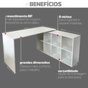 Ver imagem 5 de Escrivaninha Mesa Escritório Ergonômica e Atemporal em L com para Armazenamento Nero 8 Nichos 135cm