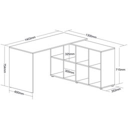 Escrivaninha Mesa Escritório Ergonômica e Atemporal em L com para Armazenamento Nero 8 Nichos 135cm Branca - 12 Escrivaninha Mesa Escritório Ergonômica e Atemporal em L com para Armazenamento Nero 8 Nichos 135cm Branca - 12