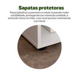 Escrivaninha Ergonômica e Atemporal em L com 8 Nichos para Armazenamento Nero  - 9