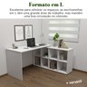 Escrivaninha Ergonômica e Atemporal em L com 8 Nichos para Armazenamento Nero  - 4
