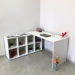 Escrivaninha Mesa Escritório Ergonômica e Atemporal em L com para Armazenamento Nero 8 Nichos 135cm Branca - 10 Escrivaninha Mesa Escritório Ergonômica e Atemporal em L com para Armazenamento Nero 8 Nichos 135cm Branca - 10