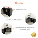 Ver imagem 5 de Escrivaninha Mesa Escritório Ergonômica e Atemporal em L com para Armazenamento Nero 8 Nichos 135cm