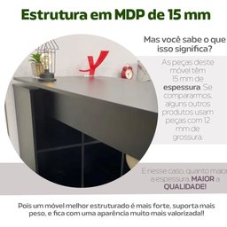 Escrivaninha Ergonômica e Atemporal em L com 8 Nichos para Armazenamento Nero  - 10