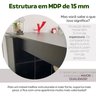 Escrivaninha Mesa Escritório Ergonômica e Atemporal em L com 8 Nichos para Armazenamento Nero - 10