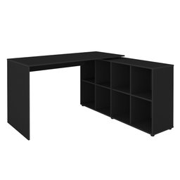 Escrivaninha Ergonômica e Atemporal em L com 8 Nichos para Armazenamento Nero  - 12