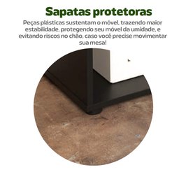 Escrivaninha Ergonômica e Atemporal em L com 8 Nichos para Armazenamento Nero  - 11