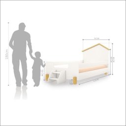 Cama Infantil Casinha Baixa Branco/Natural - 2