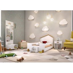 Cama Rodrigues Solteiro Branco/Natural com Colchão - 3