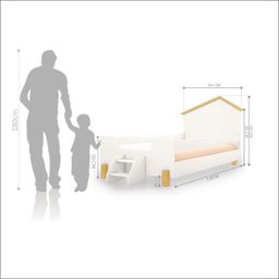 Cama Rodrigues Solteiro Branco/Natural com Colchão - 2