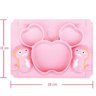 Prato Bebê Silicone Dinossauro Rosa Papinha Sopinha - 3