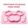Prato Bebê Silicone Dinossauro Rosa Papinha Sopinha - 2