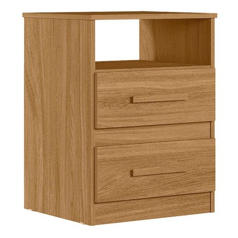 Mesa de Cabeceira Apolo 2 Gavetas 46 Cm Freijo Moval