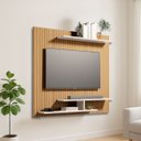 Ver imagem 1 de Painel de Tv Osiris Moderno e Compacto para Tvs de até 32":ripado/branco