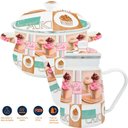 Ver imagem 1 de Kit Panela Caçarola Bule Cake Esmaltados Vintage com Indução