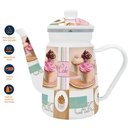 Ver imagem 3 de Kit Panela Caçarola Bule Cake Esmaltados Vintage com Indução