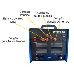 Inversora Tig Wse250 Ac/dc 220v Solda Aco, Inox e Alumínio Acompanha Tocha Tig - 3