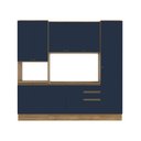 Ver imagem 2 de Cozinha Compacta com Kit Forno Celeste Kappesberg 100% Mdf Nogueira/azul 240cm