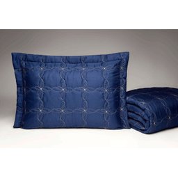 Cobre Leito Divine Micropercal 180 fios 3 peças Queen - Azul - 3