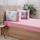 Ver imagem 1 de Jogo de Cama Casal Malha 3 Pçs Bella Cama New 138x188cm Rosa