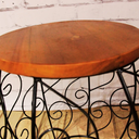 Ver imagem 3 de Banco Banquinho Ferro e Madeira Arabesco Artesanal