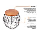Ver imagem 3 de Banco Banquinho Mesinha Rococó em Ferro e Madeira Artesanal Decorativo Estilo Rústico