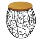 Ver imagem 5 de Banco Banquinho Ferro e Madeira Arabesco Artesanal