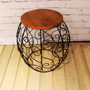 Ver imagem 2 de Banco Banquinho Ferro e Madeira Arabesco Artesanal