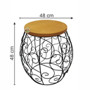 Ver imagem 6 de Banco Banquinho Ferro e Madeira Arabesco Artesanal