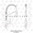 Ver imagem 5 de Torneira para cozinha Gourmet Misturador Monocomando Extensível Araguari Pingoo.casa - Preto