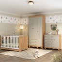 Ver imagem 1 de Quarto de Bebê Completo com Berço Americano 3 em 1 Dengo Multimóveis Mp4592 Madeirado/off White